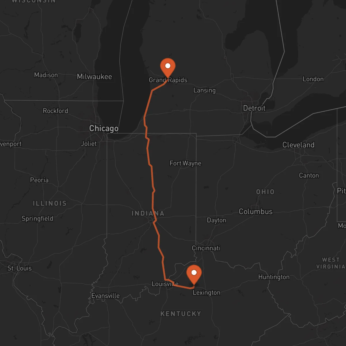 Ruta Frankfort - Grand Rapids