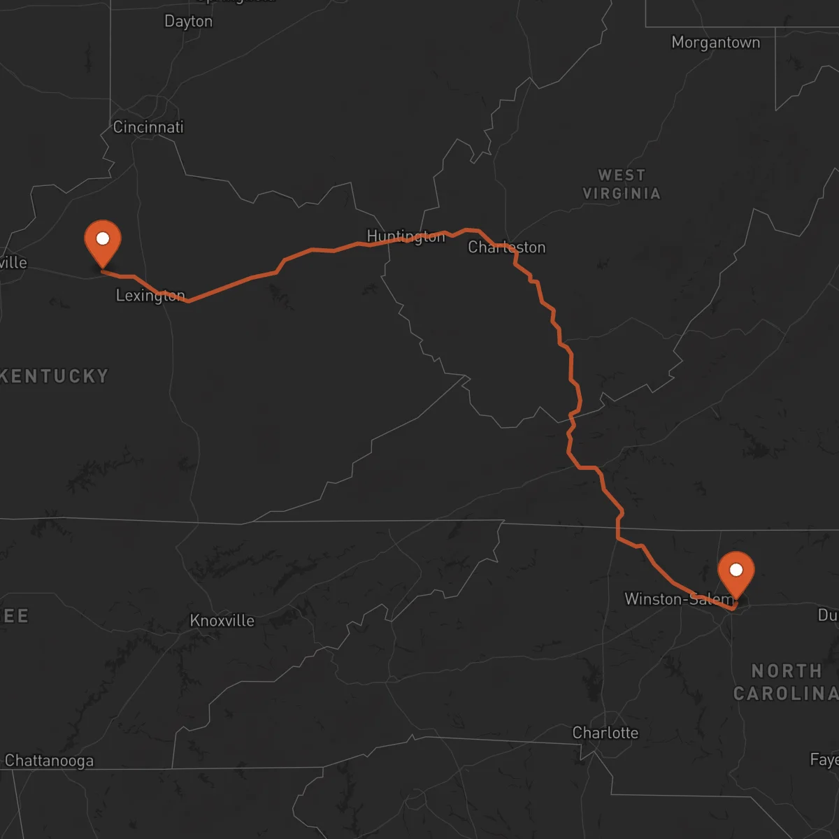 Ruta Frankfort - Greensboro