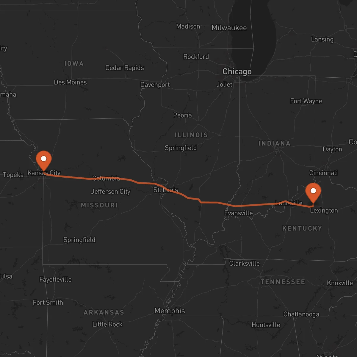 Ruta Frankfort - Kansas City