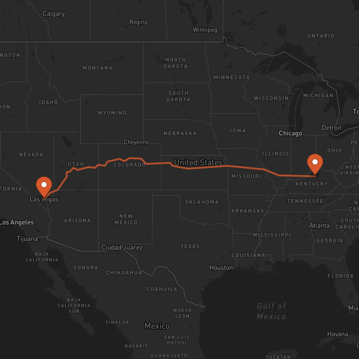 Ruta Frankfort - Las Vegas