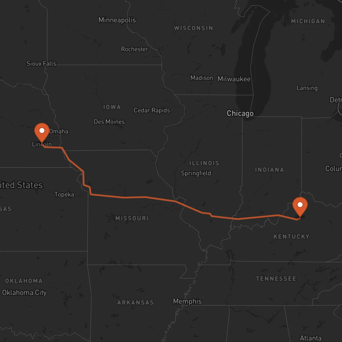 Ruta Frankfort - Lincoln