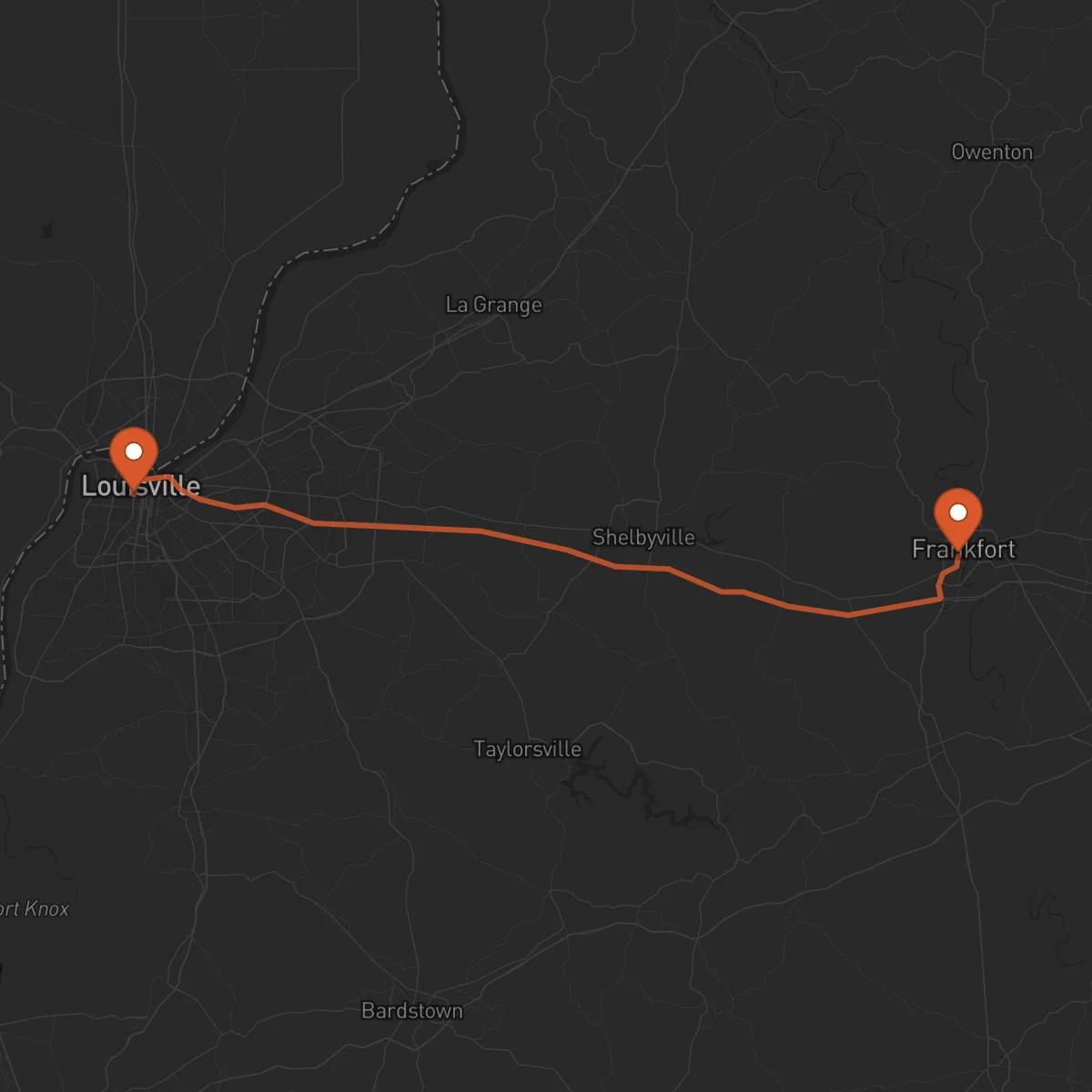 Ruta Louisville - Frankfort