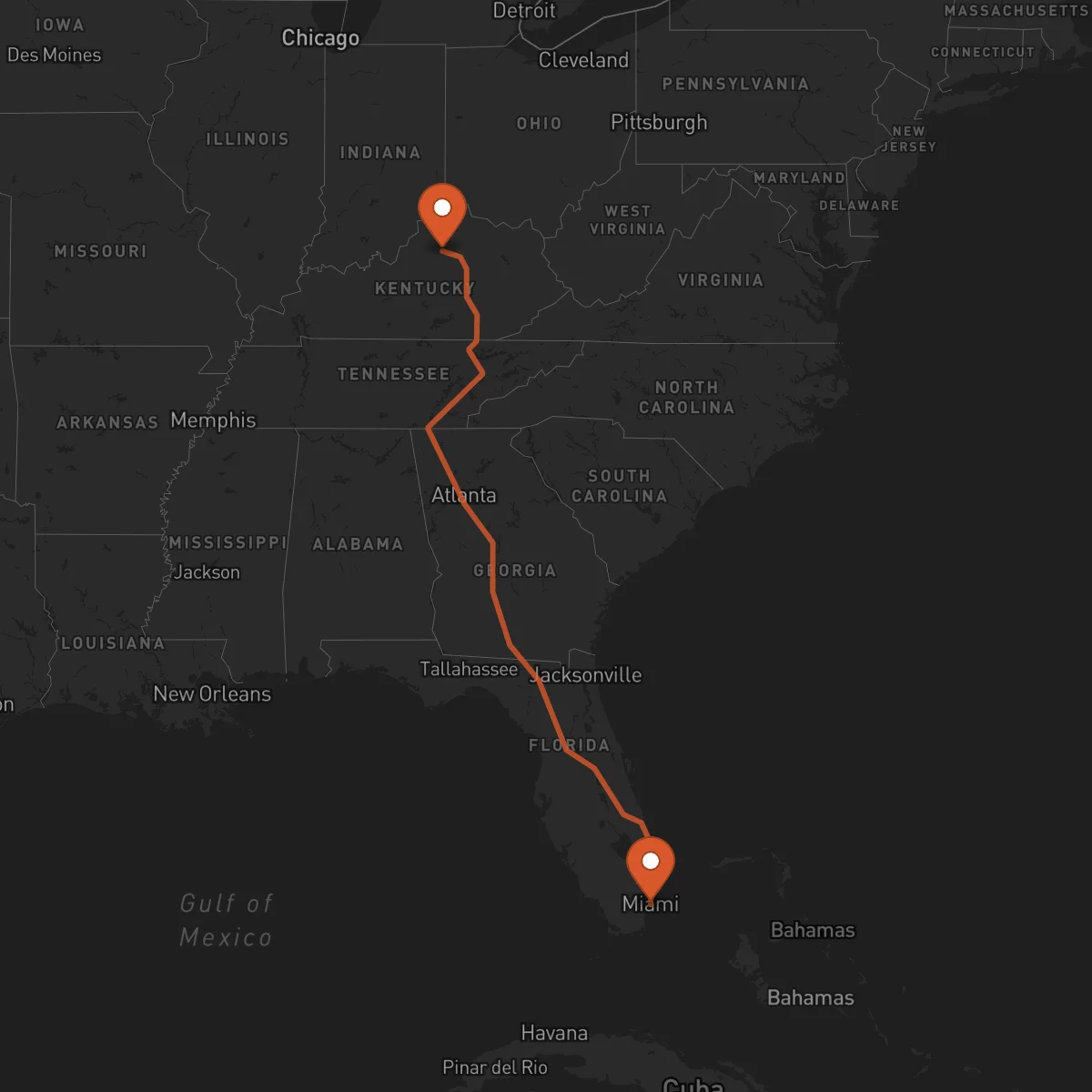 Ruta Frankfort - Miami