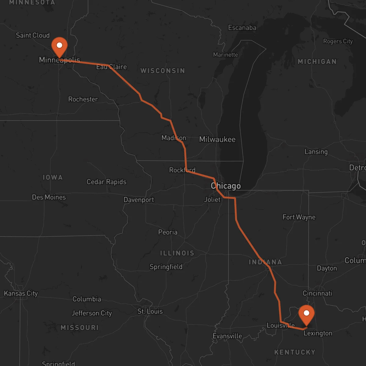 Ruta Minneapolis - Frankfort