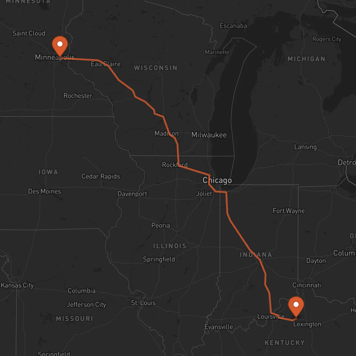 Ruta Frankfort - Saint Paul