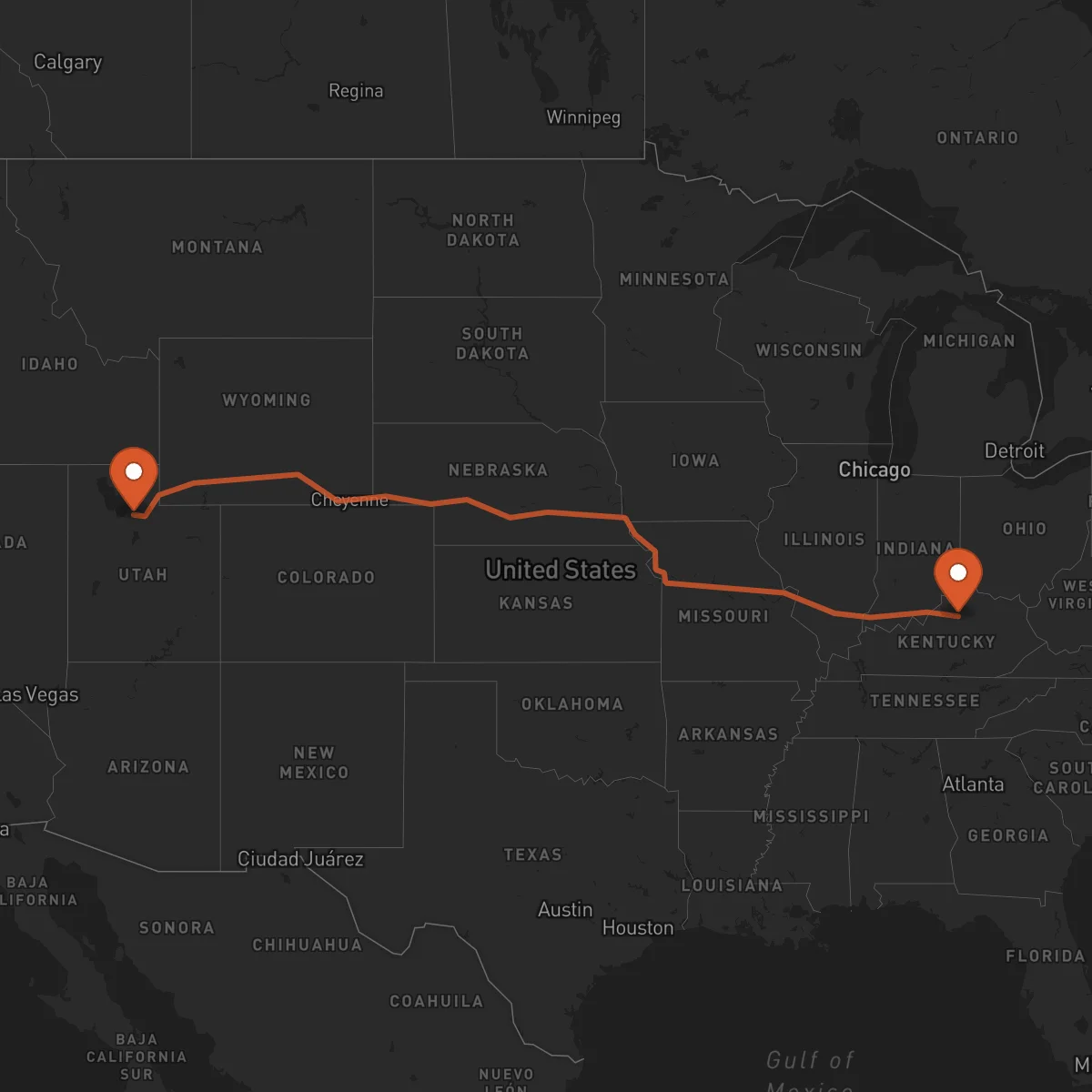 Ruta Salt Lake City - Frankfort