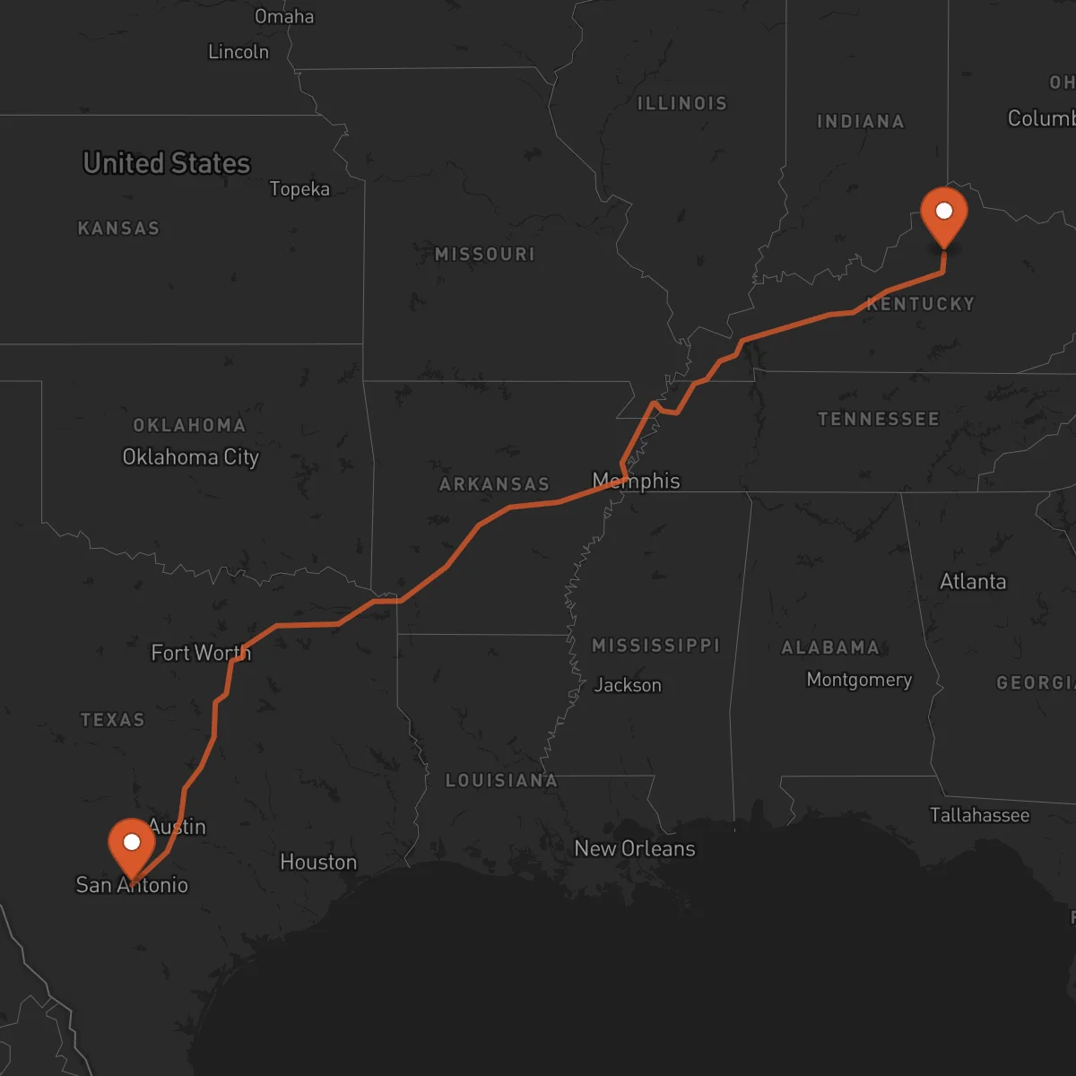 Ruta Frankfort - San Antonio