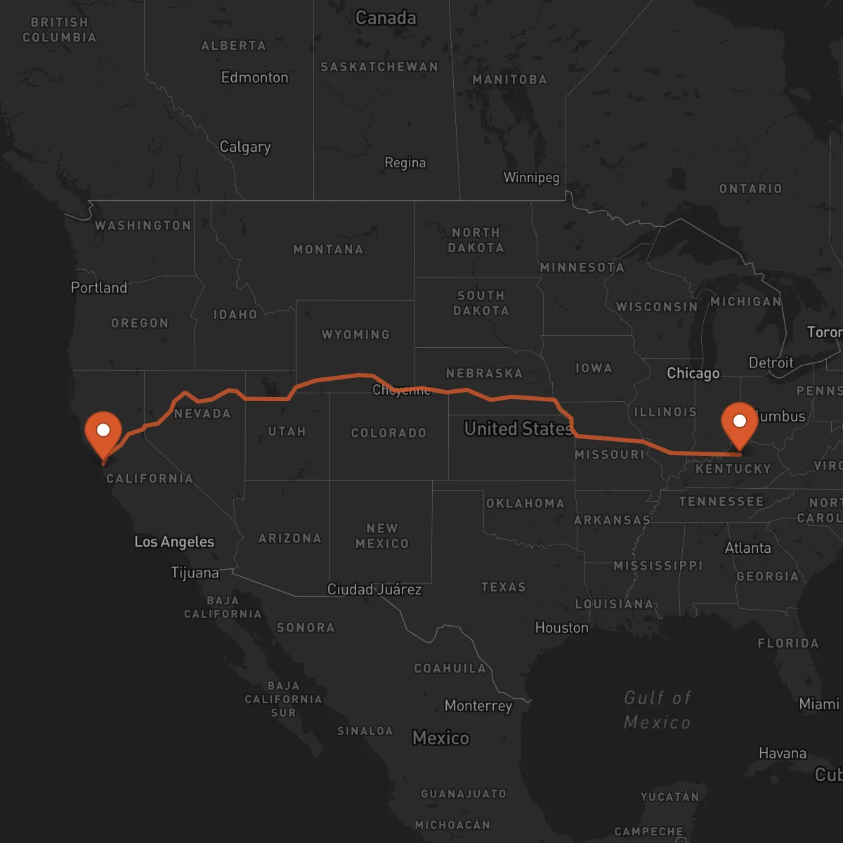 Ruta San Francisco - Frankfort