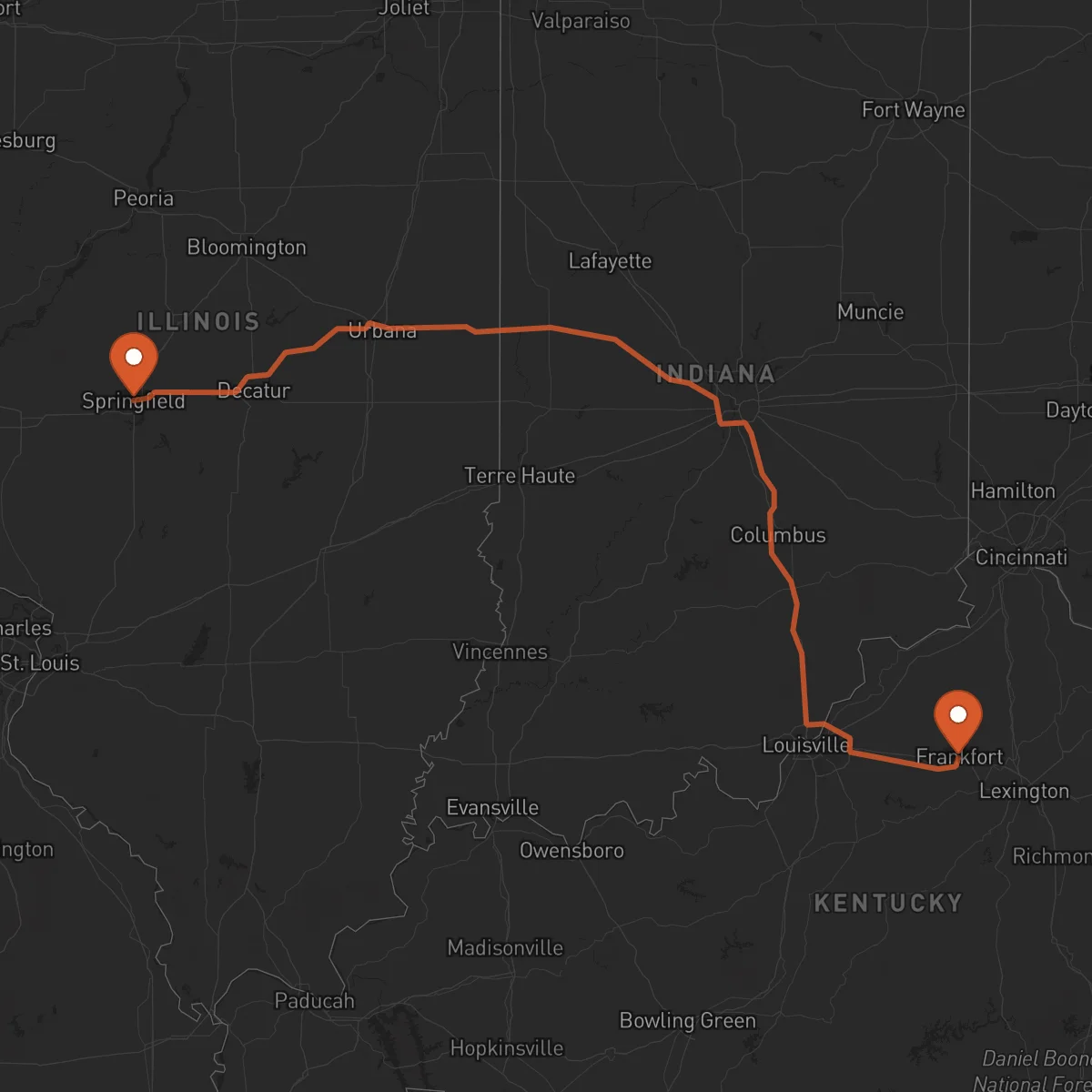 Ruta Frankfort - Springfield