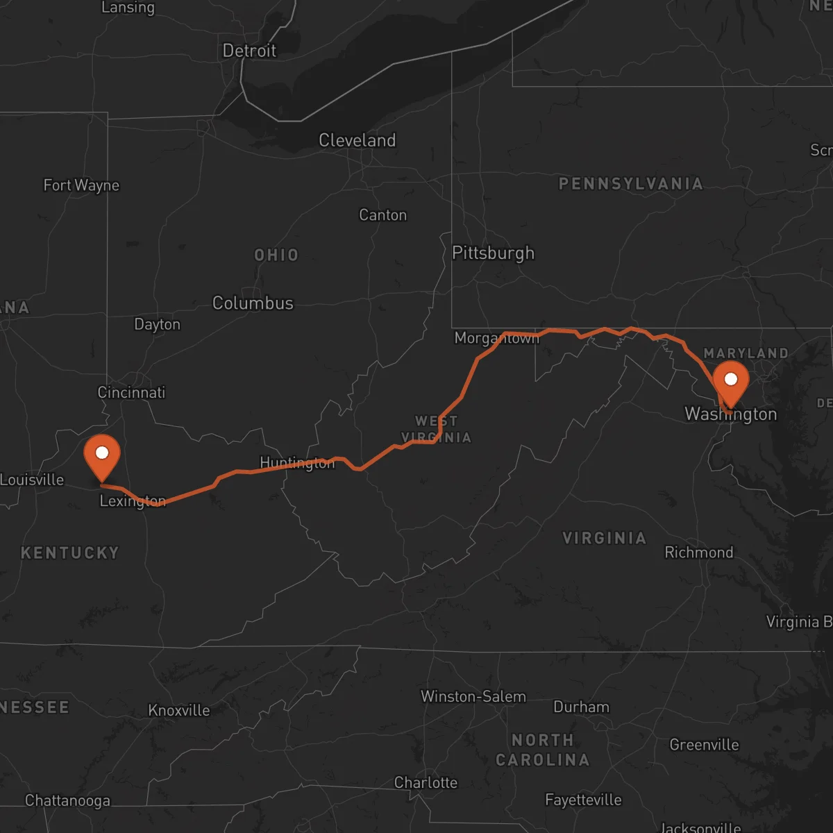 Ruta Washington D.C. - Frankfort