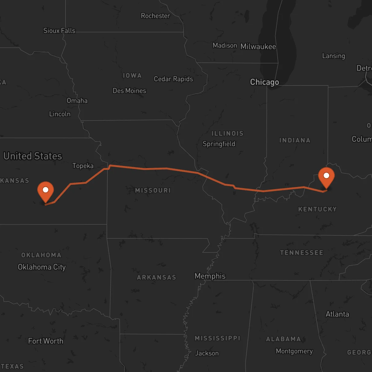 Ruta Wichita - Frankfort