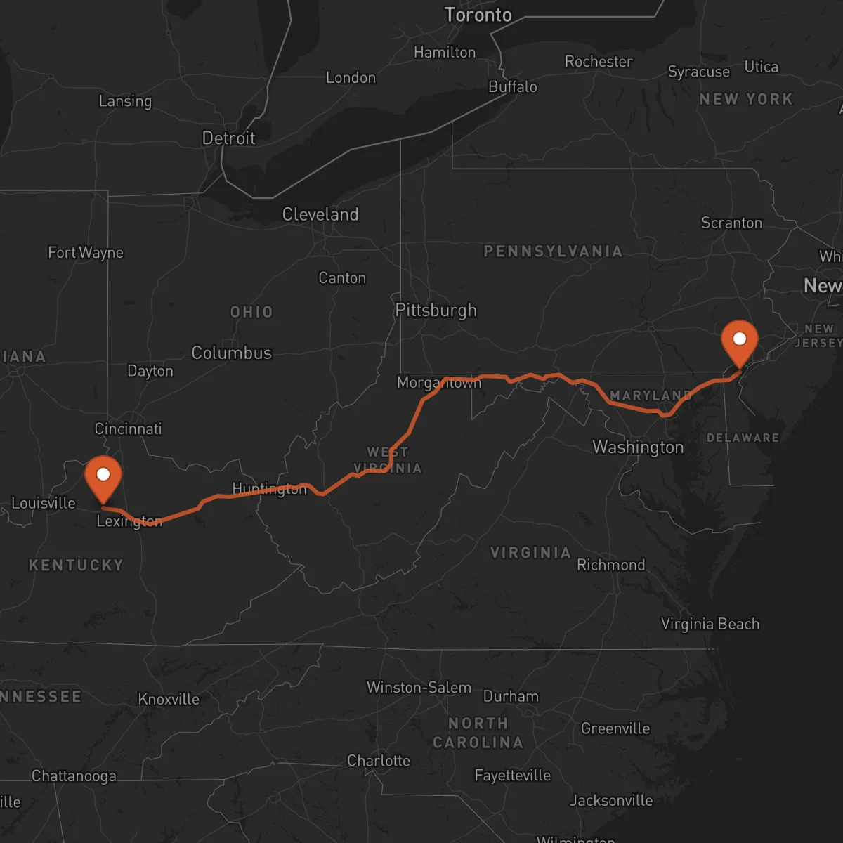 Ruta Wilmington - Frankfort