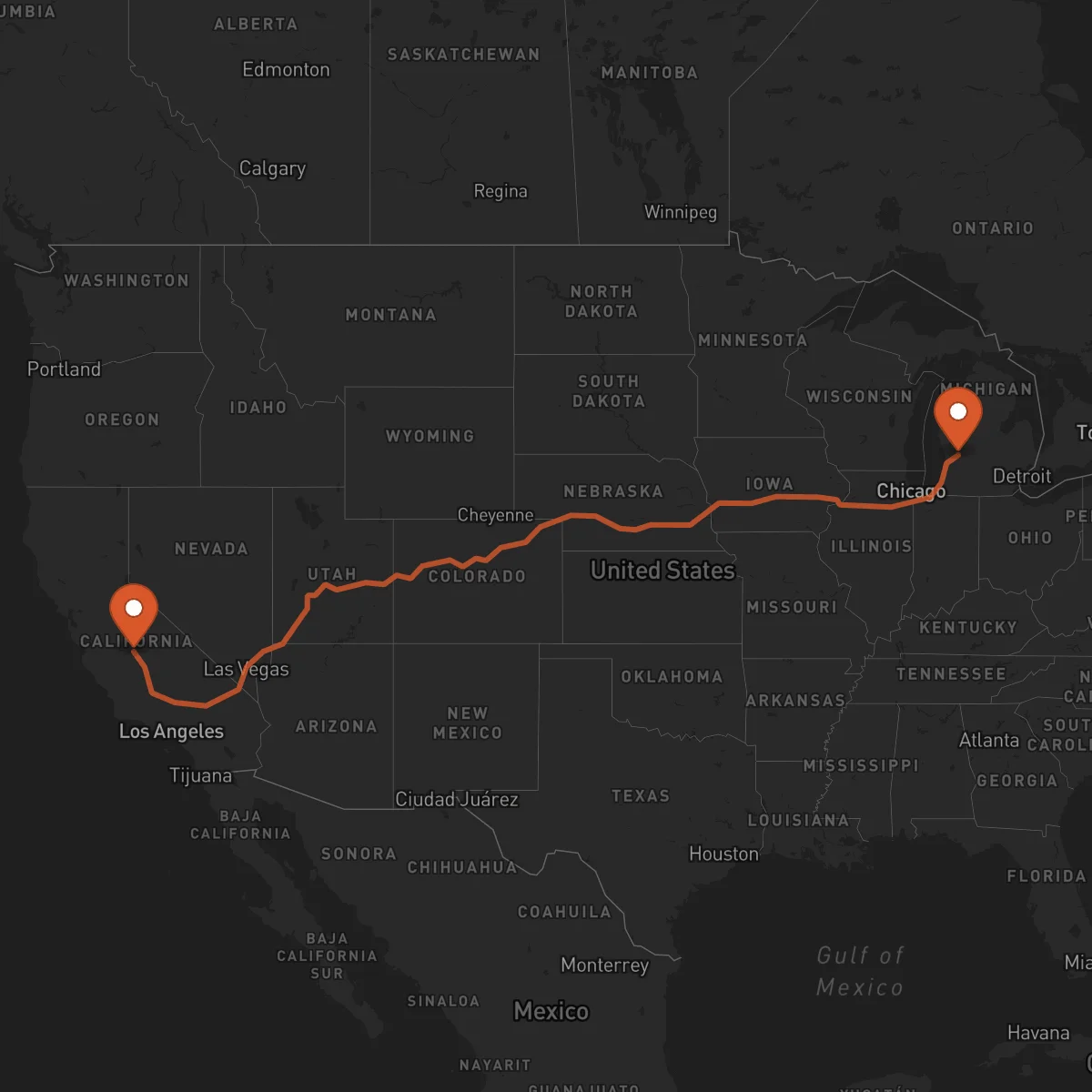 Ruta Fresno - Grand Rapids