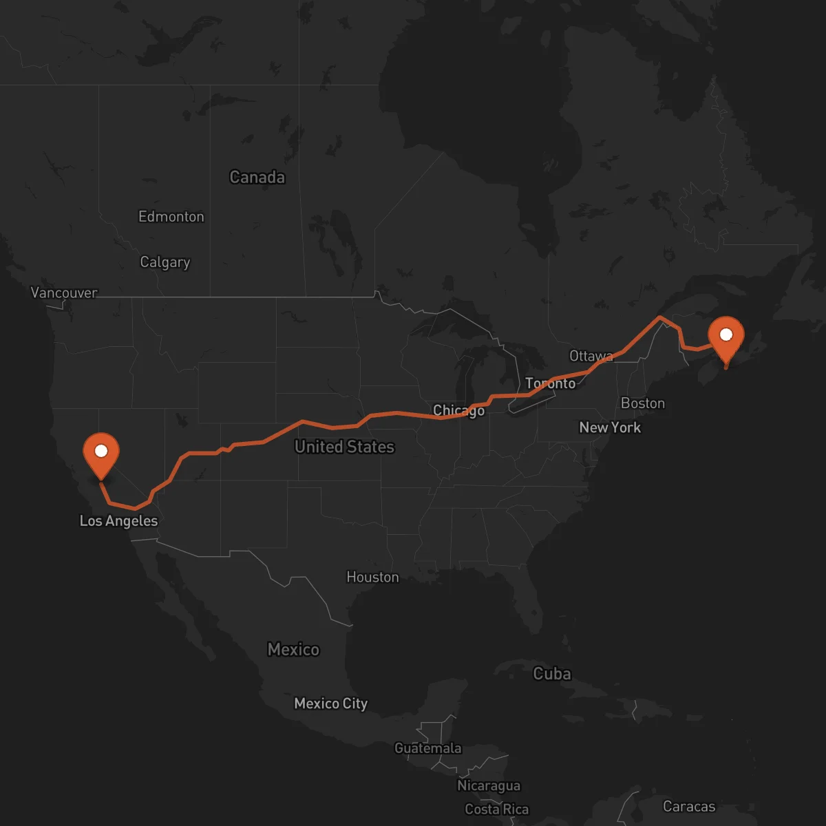 Ruta Fresno - Halifax