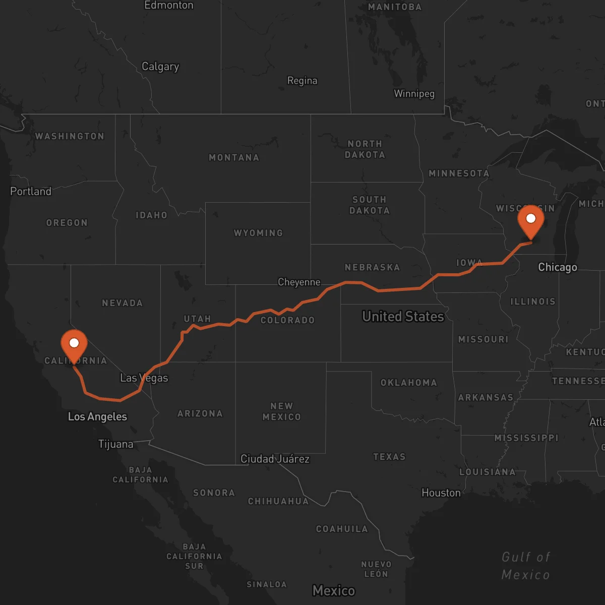 Ruta Fresno - Madison