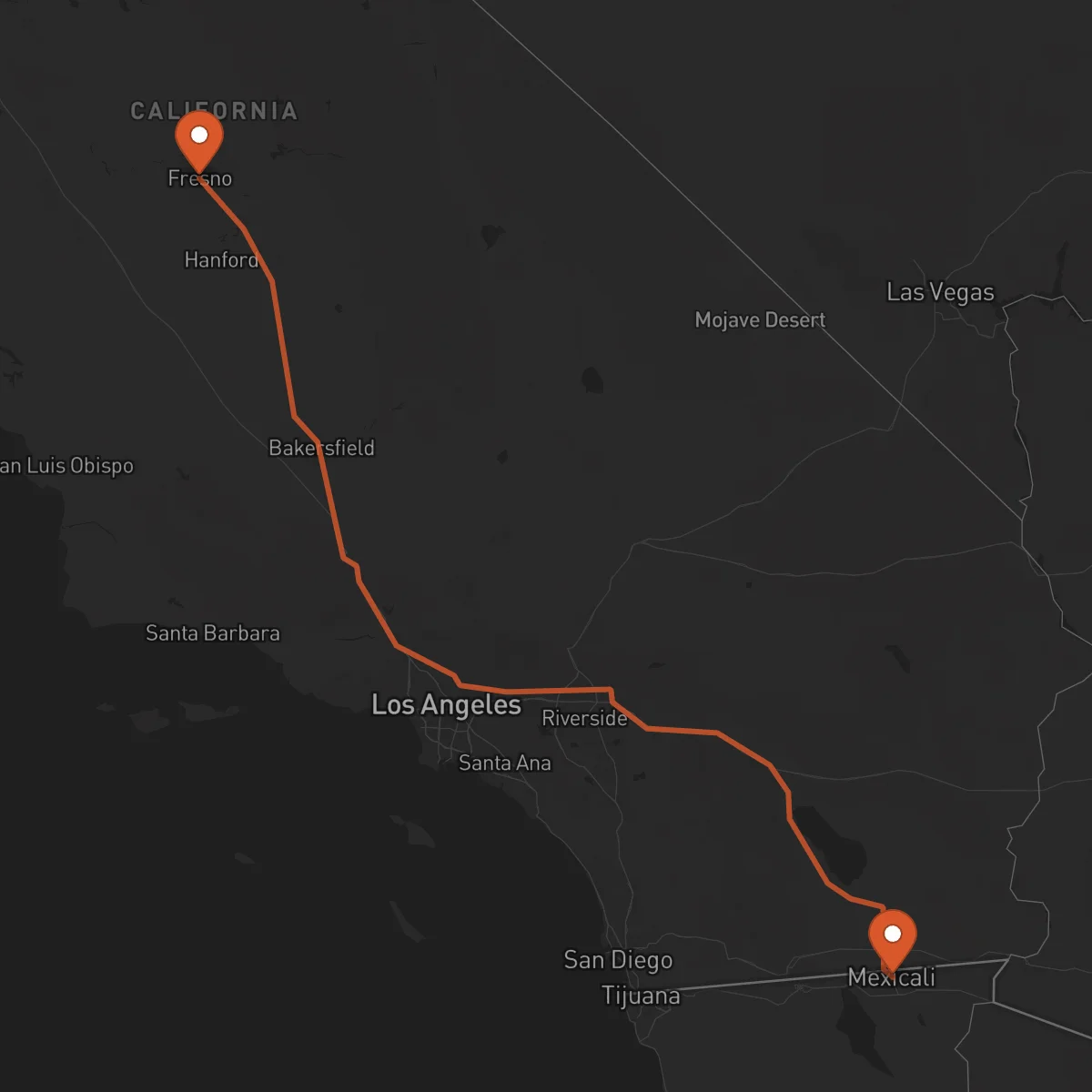 Ruta Mexicali - Fresno