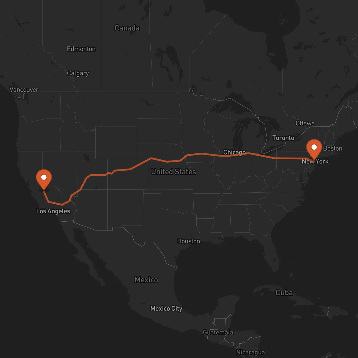 Ruta Fresno - Newark