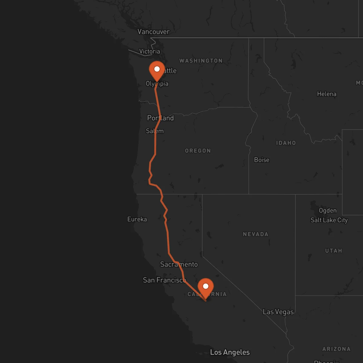 Ruta Fresno - Olympia