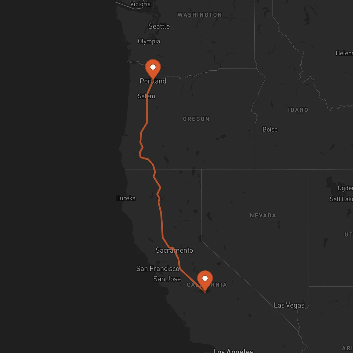 Ruta Fresno - Portland