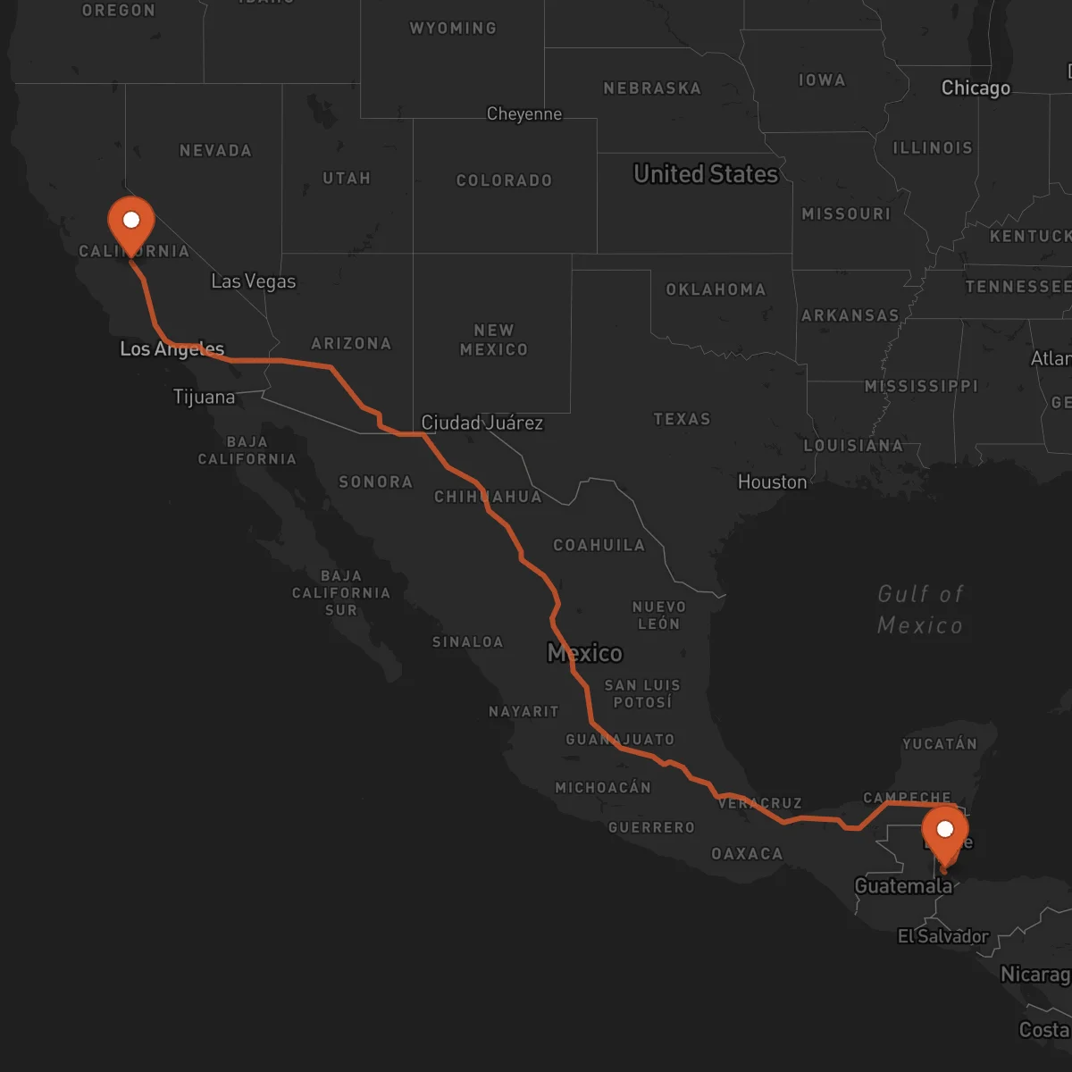 Ruta Fresno - Punta Gorda