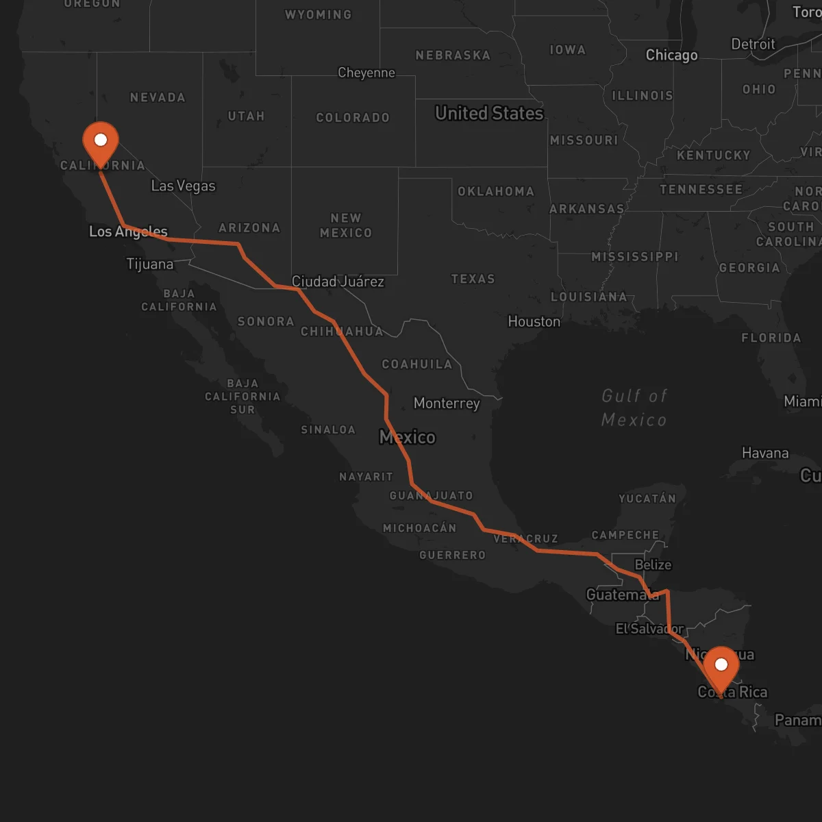 Ruta Fresno - Puntarenas