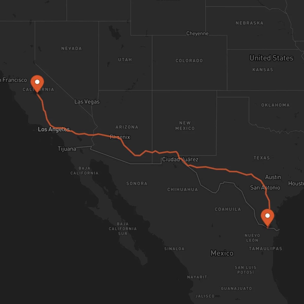 Ruta Fresno - Reynosa