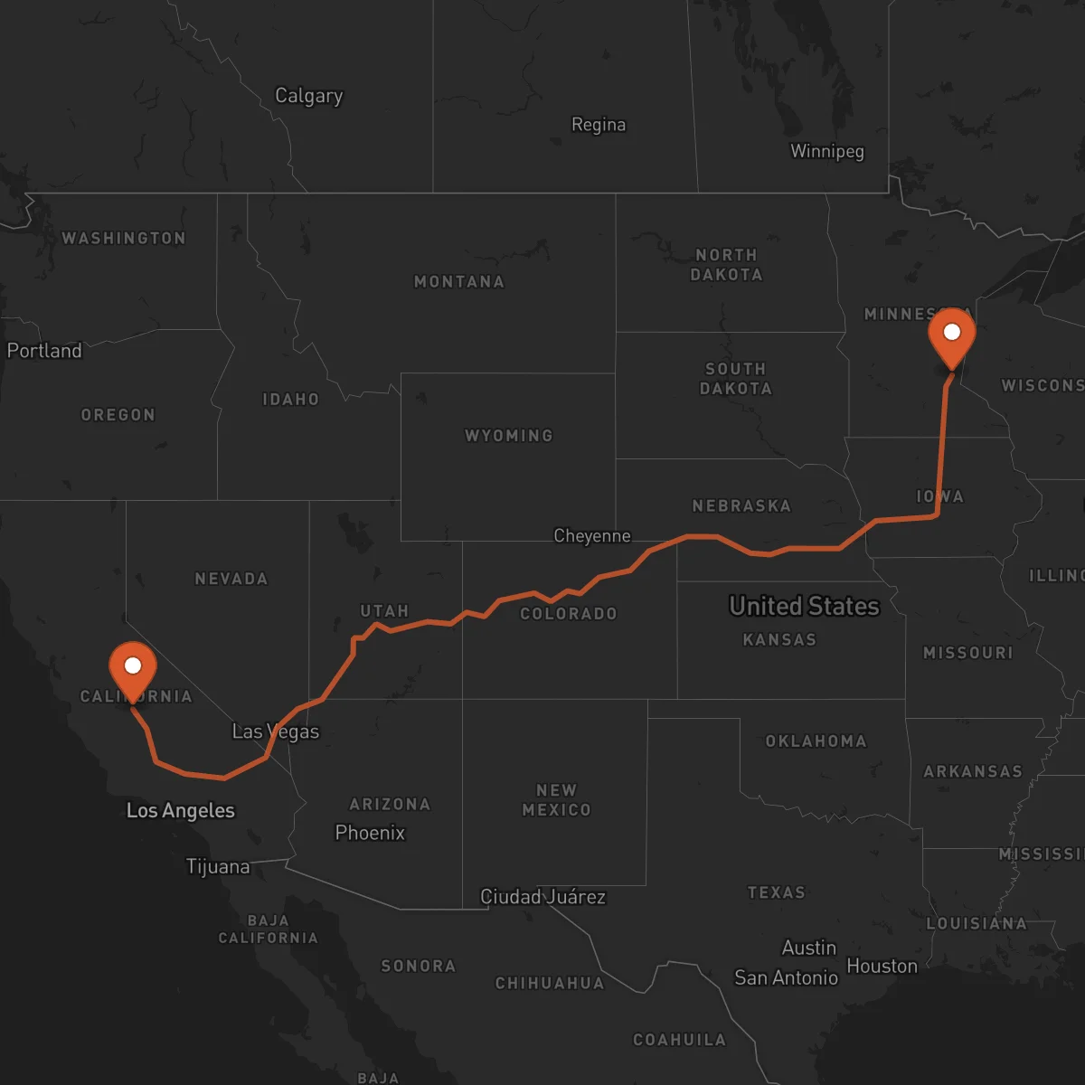 Ruta Fresno - Saint Paul