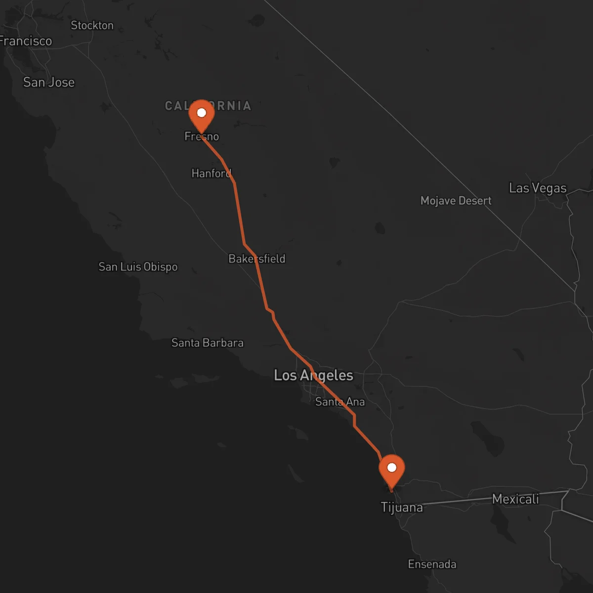 Ruta Fresno - San Diego