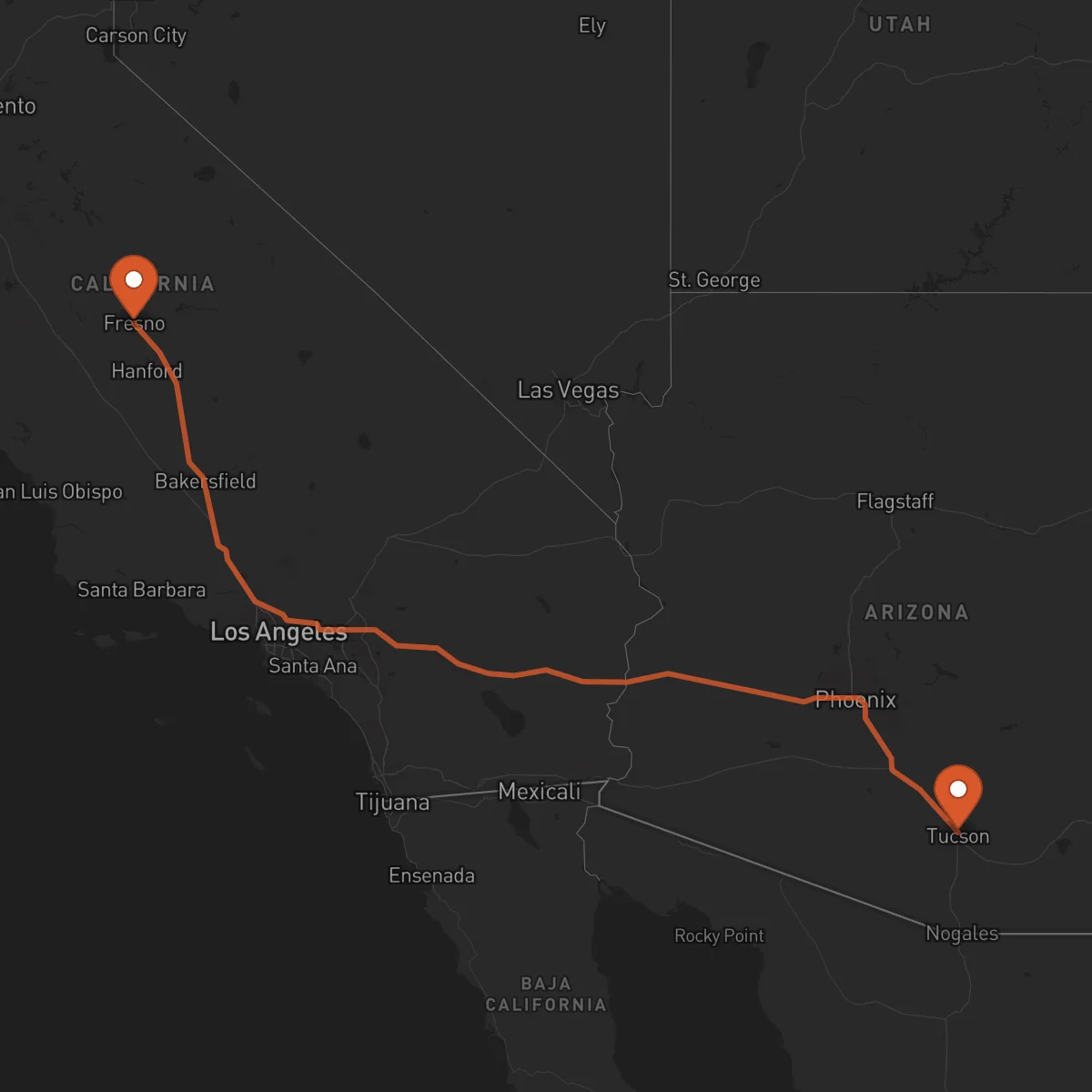Ruta Fresno - Tucson