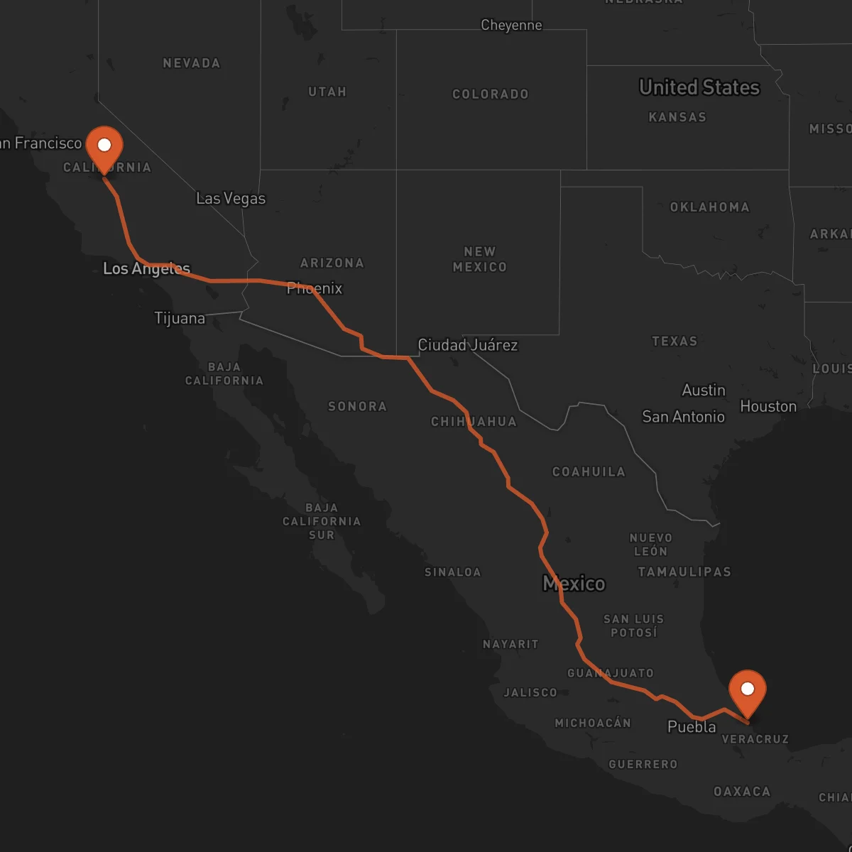 Ruta Veracruz - Fresno