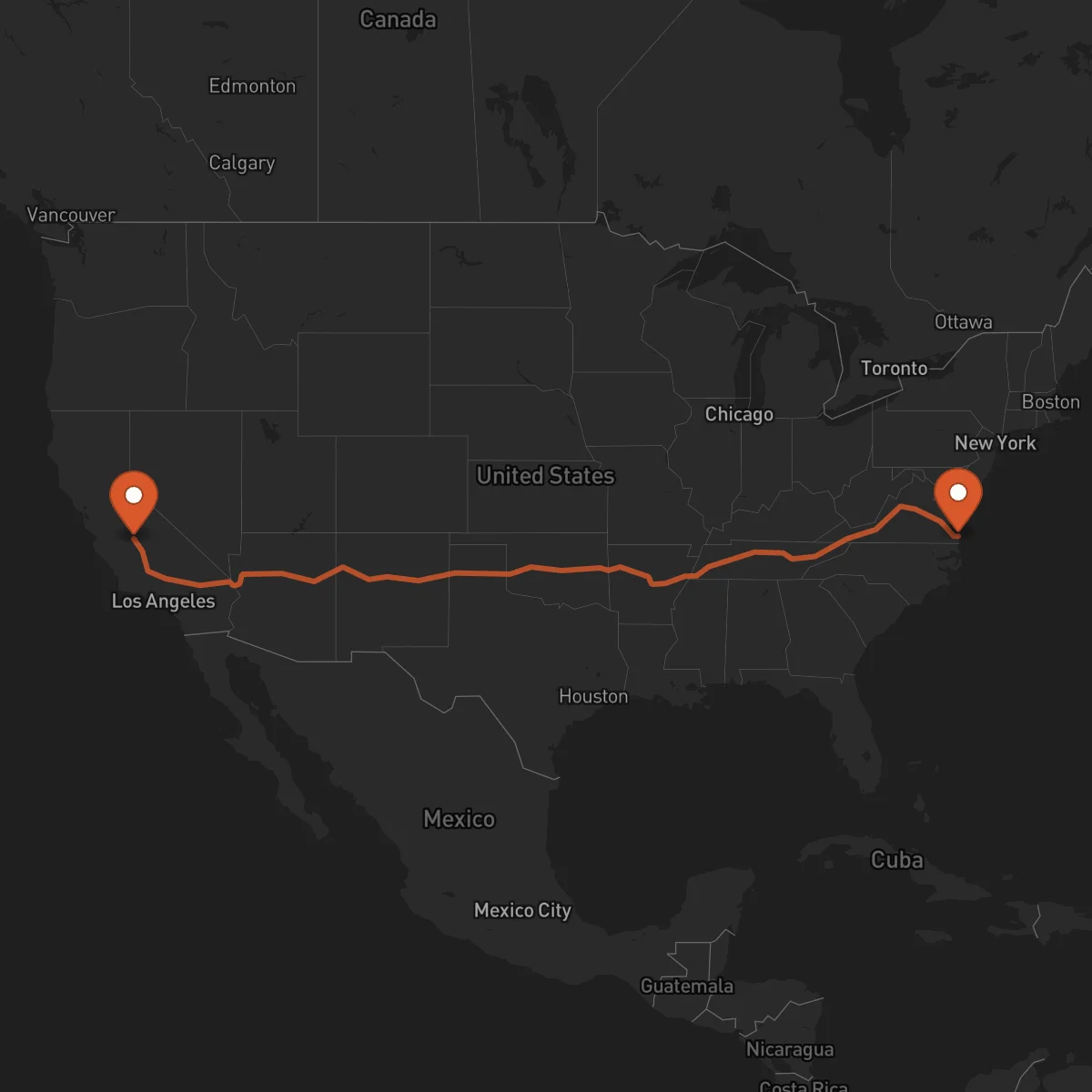 Ruta Virginia Beach - Fresno
