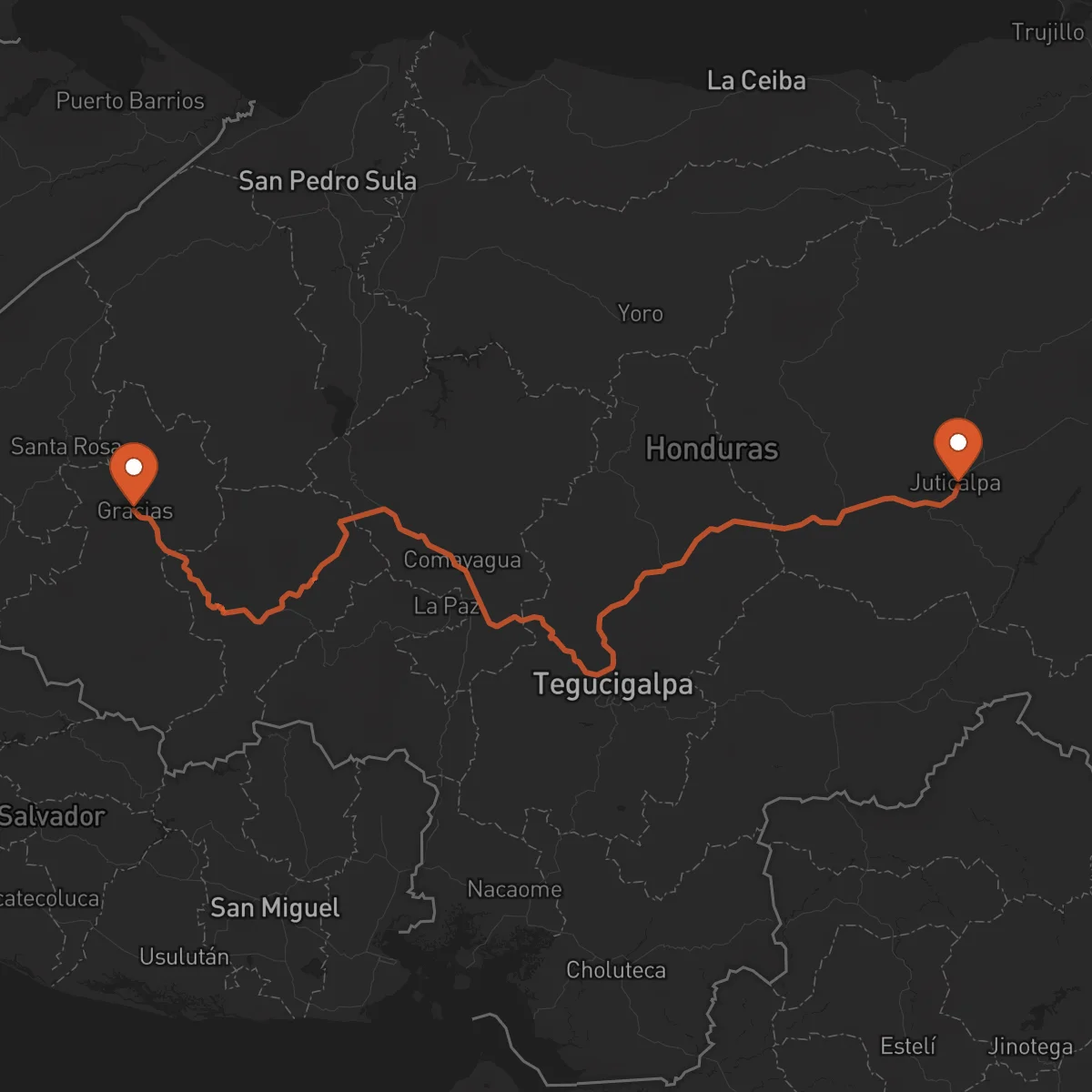 Ruta Gracias - Juticalpa