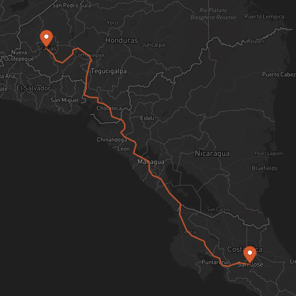 Ruta Gracias - San José
