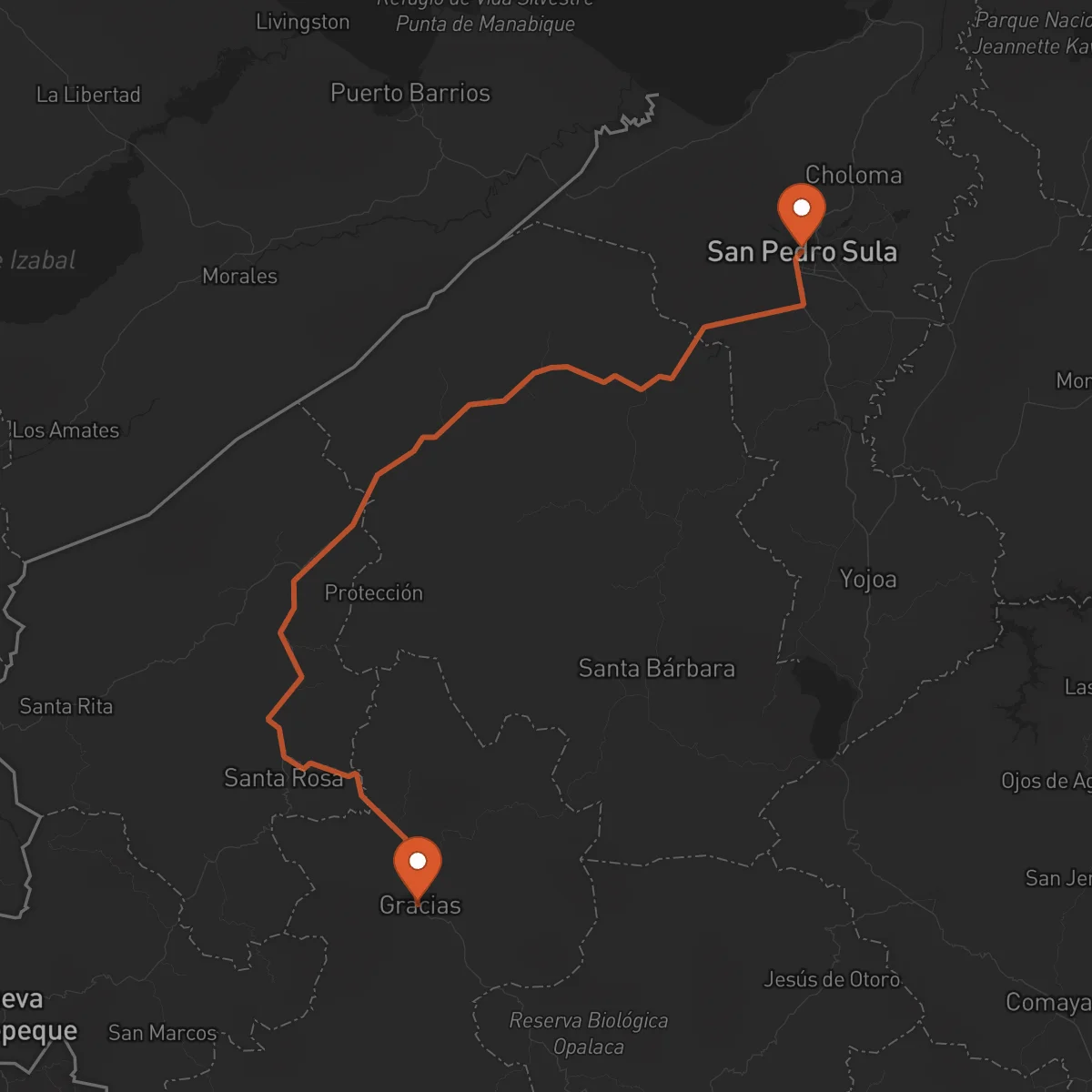 Ruta Gracias - San Pedro Sula