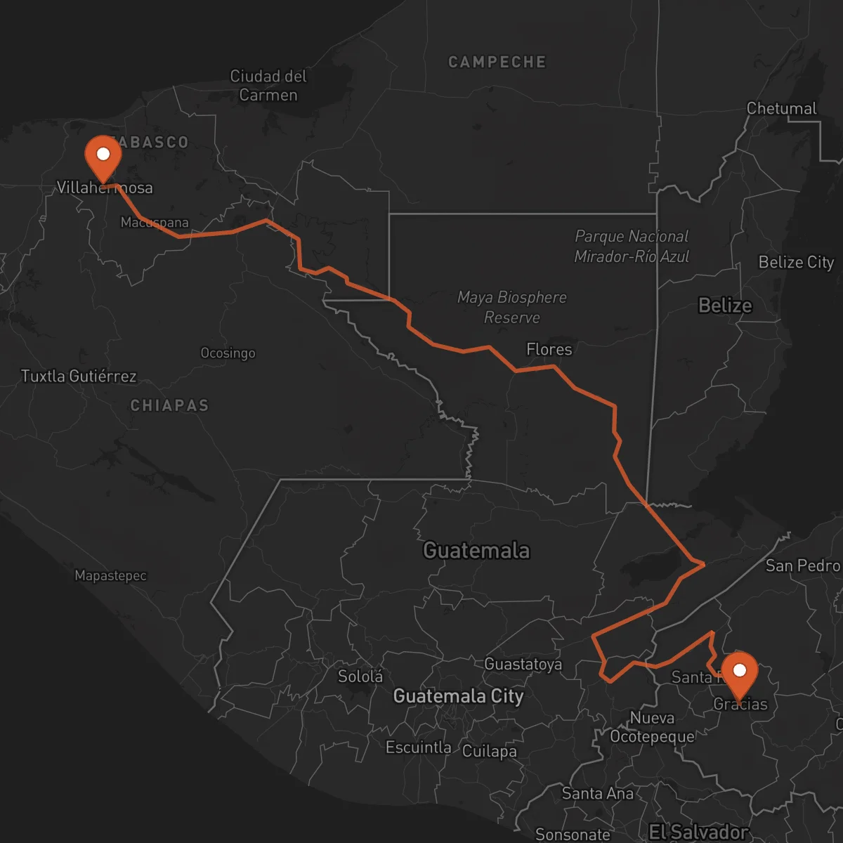 Ruta Villahermosa - Gracias
