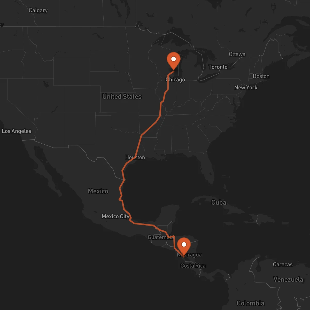 Ruta Milwaukee - Granada