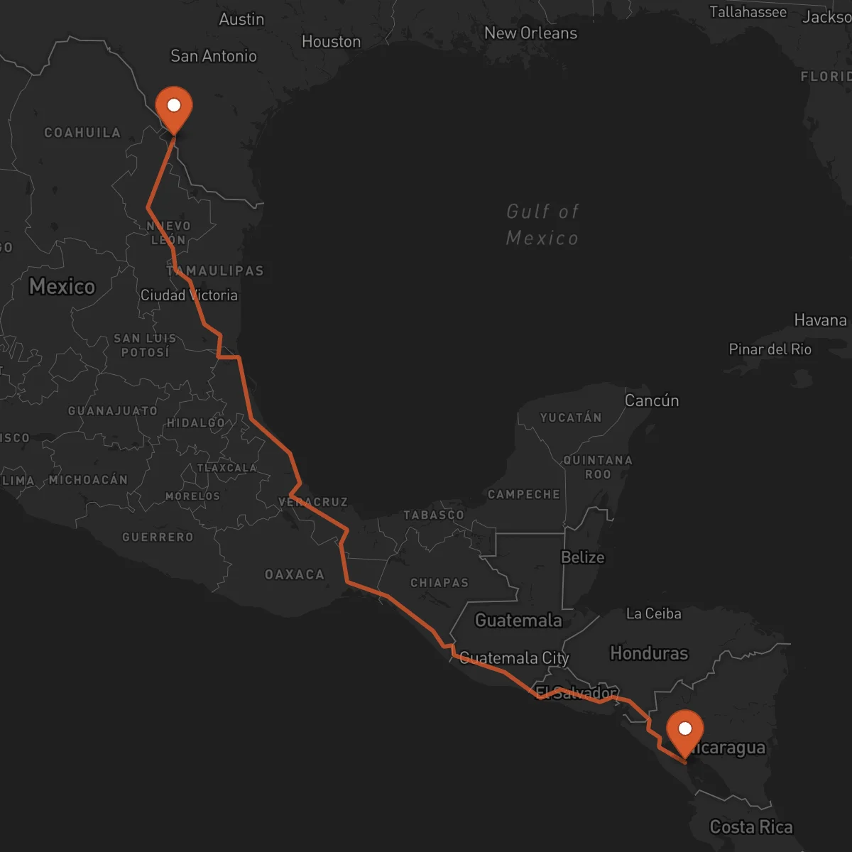 Ruta Granada - Nuevo Laredo