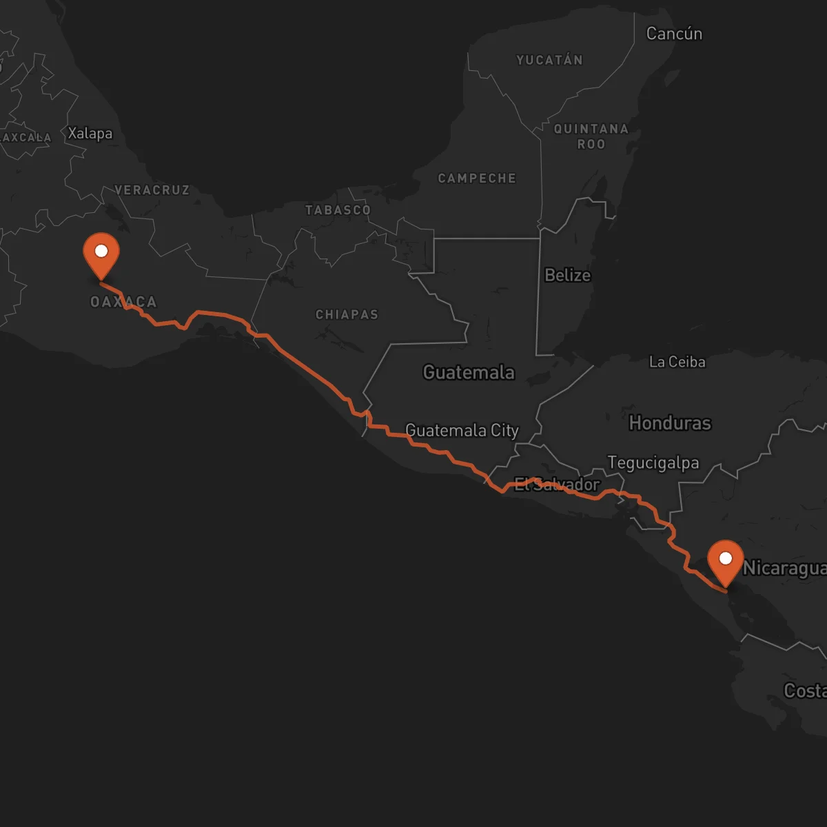 Ruta Granada - Oaxaca de Juárez