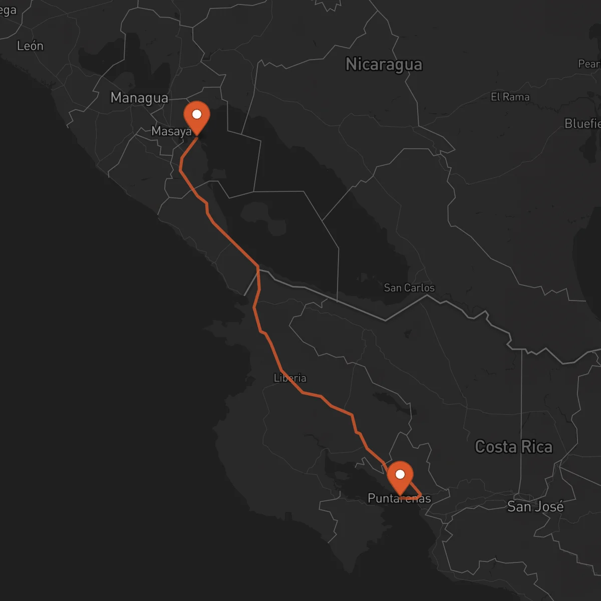 Ruta Granada - Puntarenas