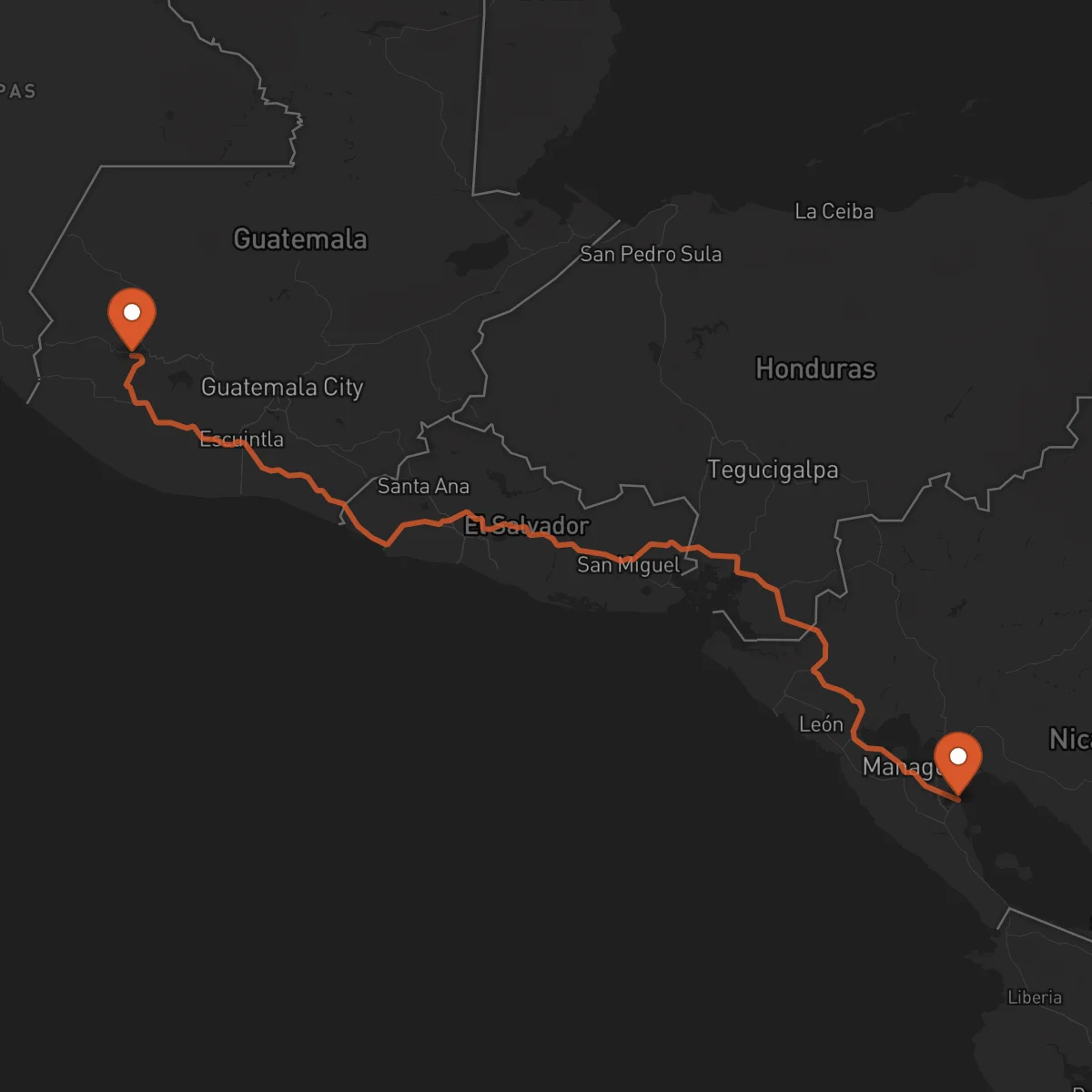 Ruta Granada - Quetzaltenango