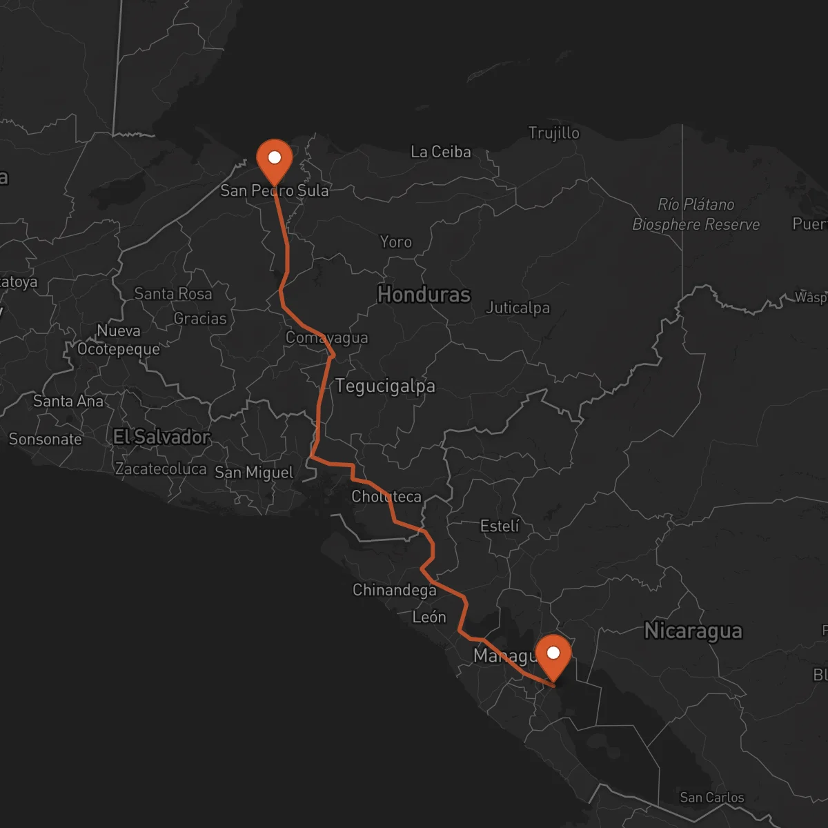 Ruta San Pedro Sula - Granada