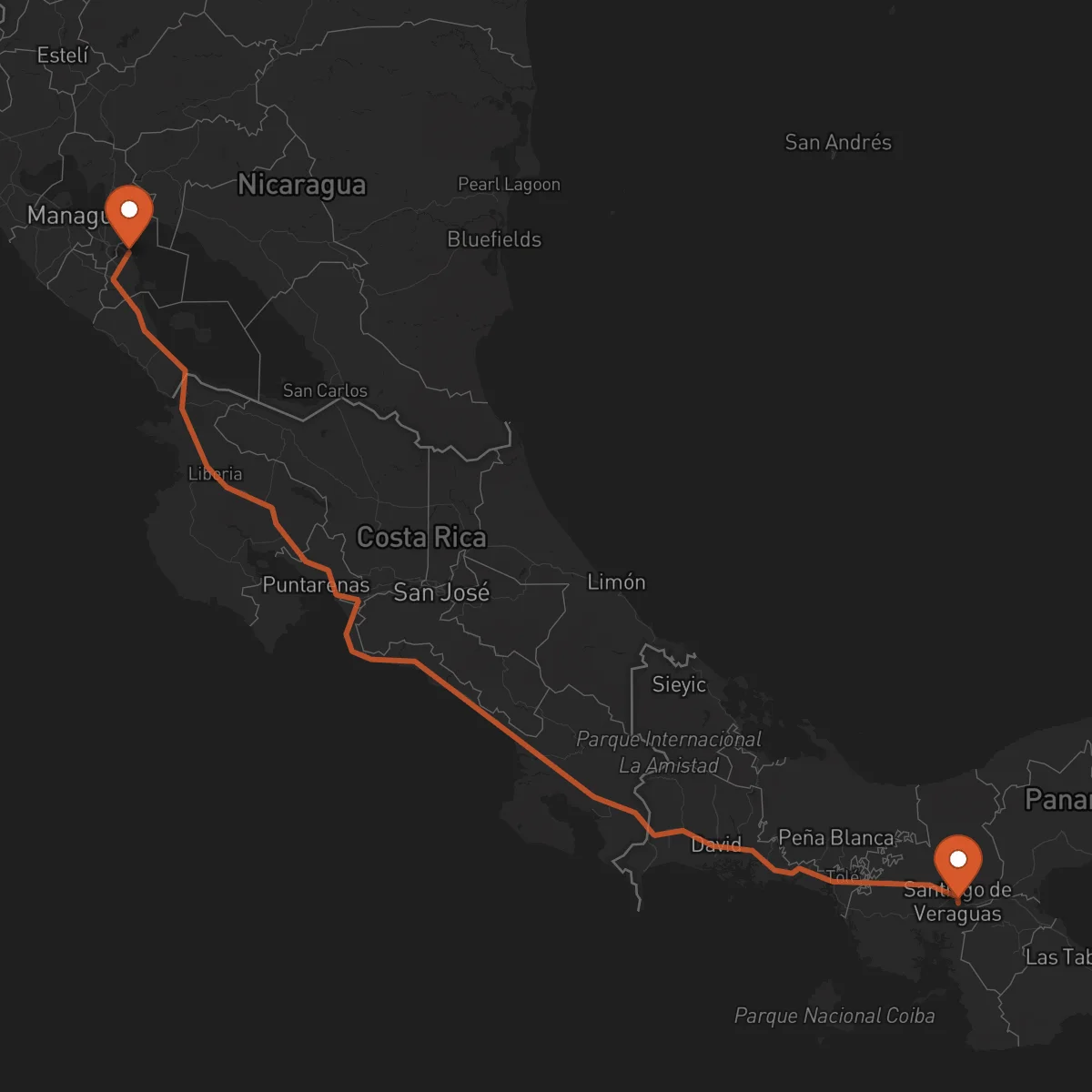Ruta Granada - Santiago de Veraguas