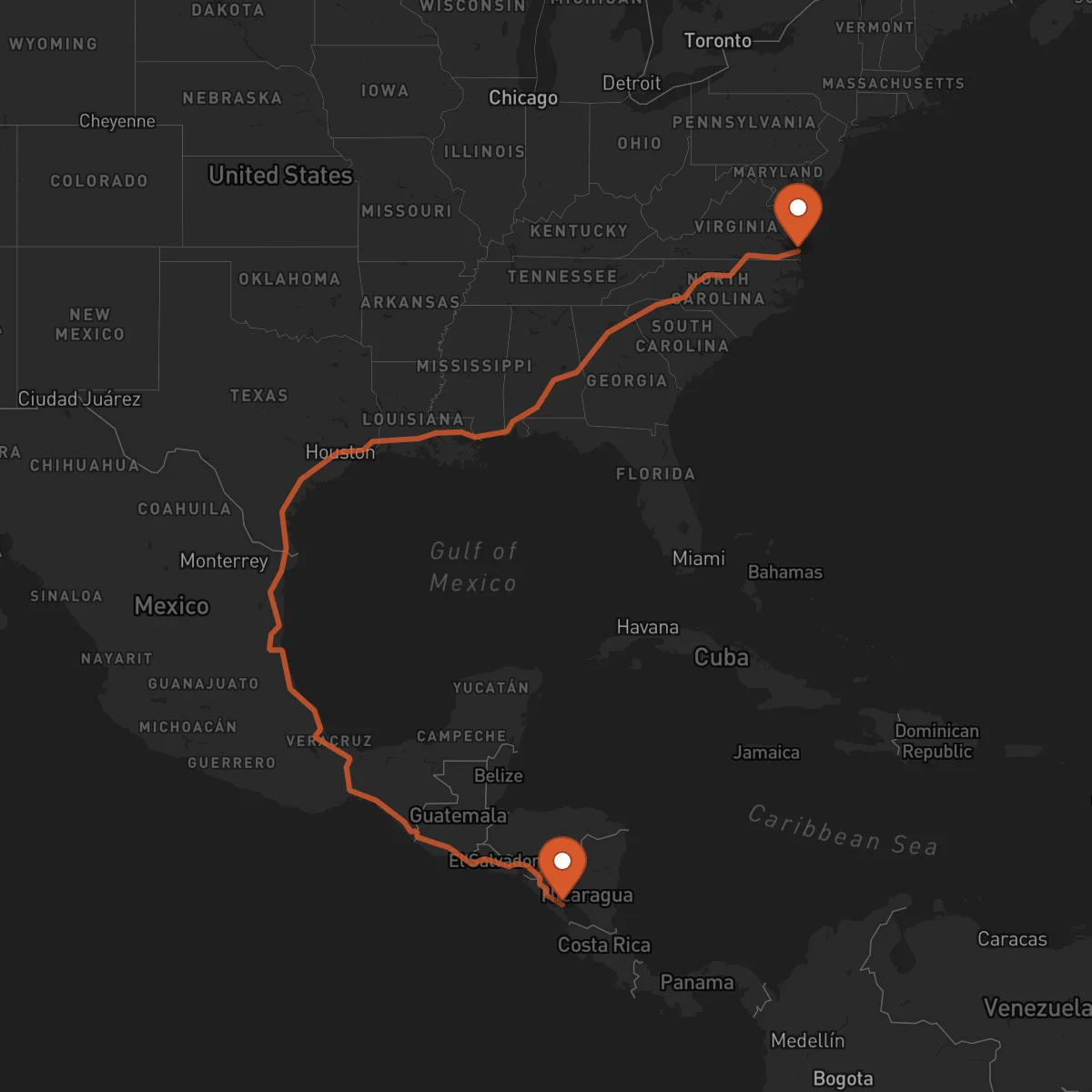 Ruta Granada - Virginia Beach