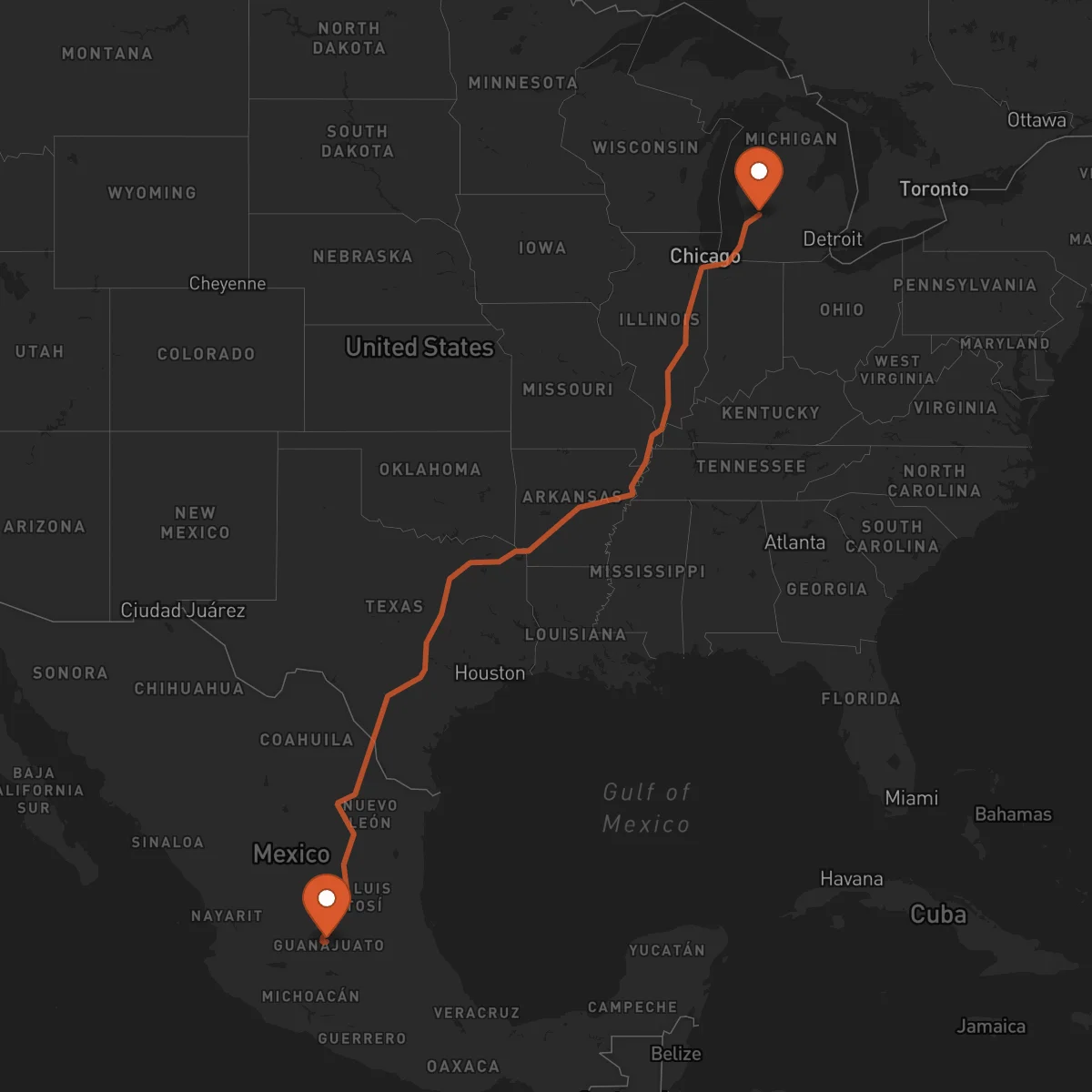 Ruta Grand Rapids - Guanajuato