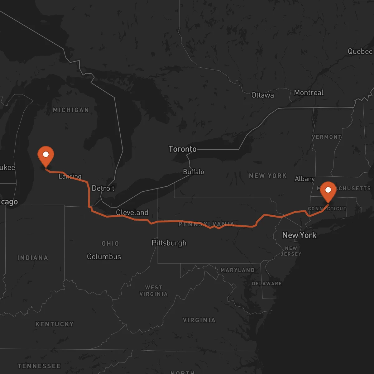 Ruta Grand Rapids - Hartford