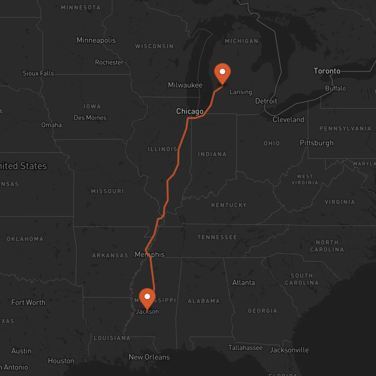 Ruta Grand Rapids - Jackson