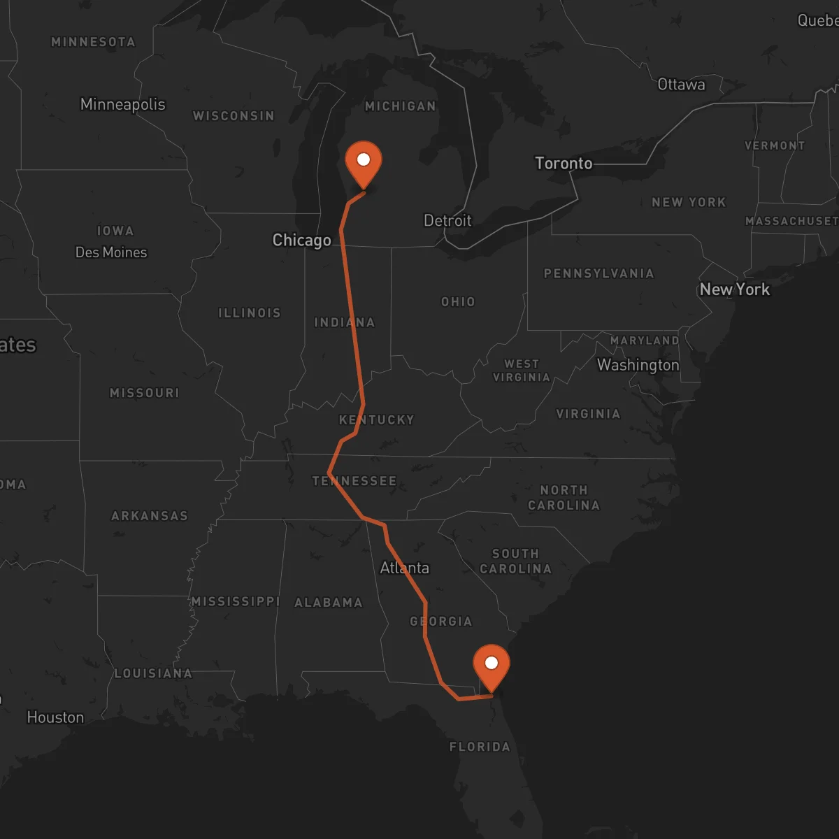 Ruta Grand Rapids - Jacksonville