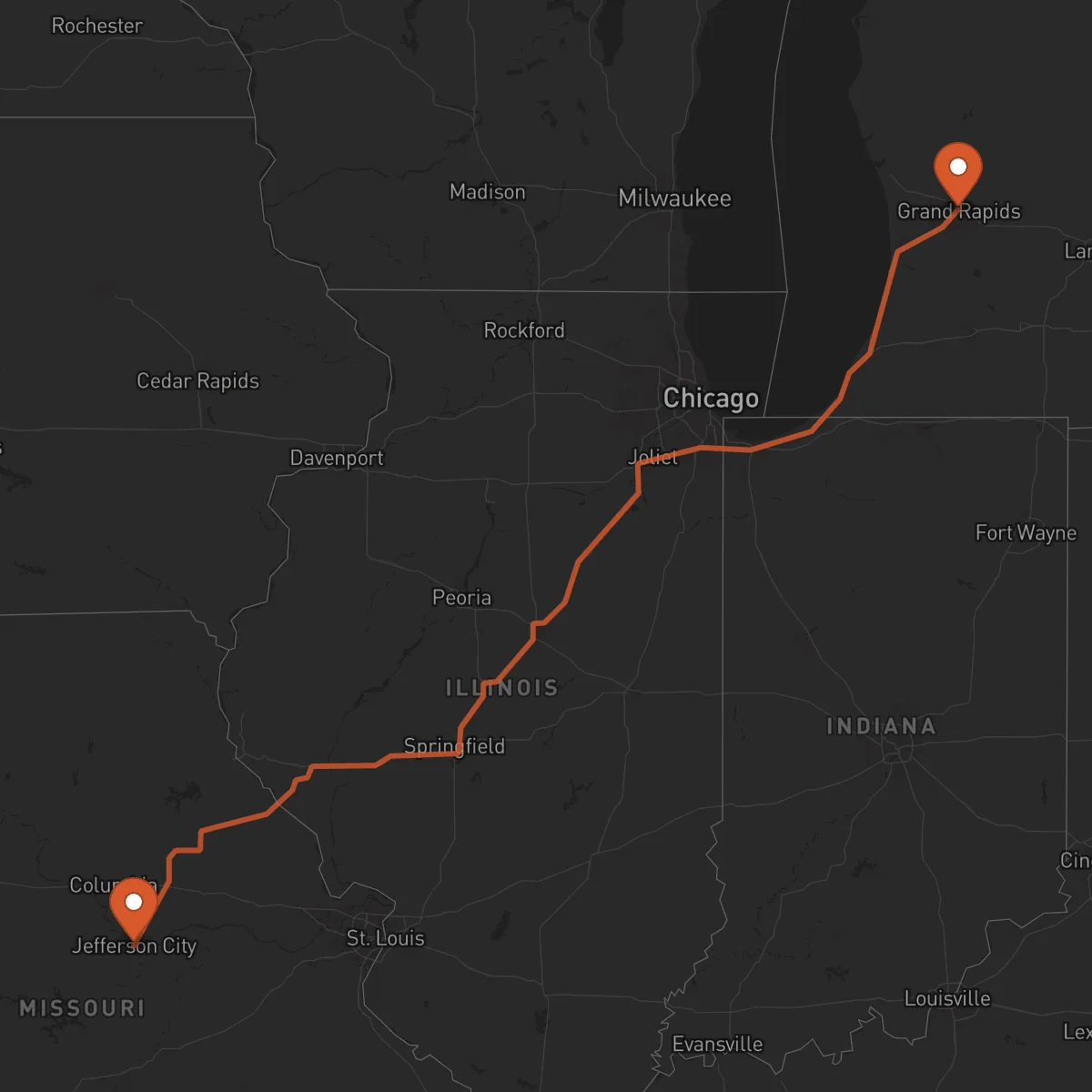 Ruta Grand Rapids - Jefferson City