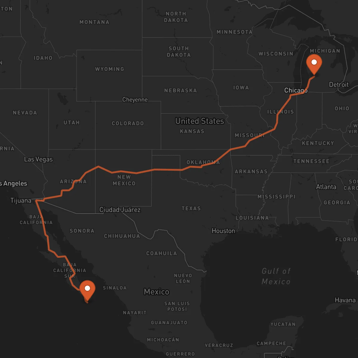 Ruta Grand Rapids - Los Cabos