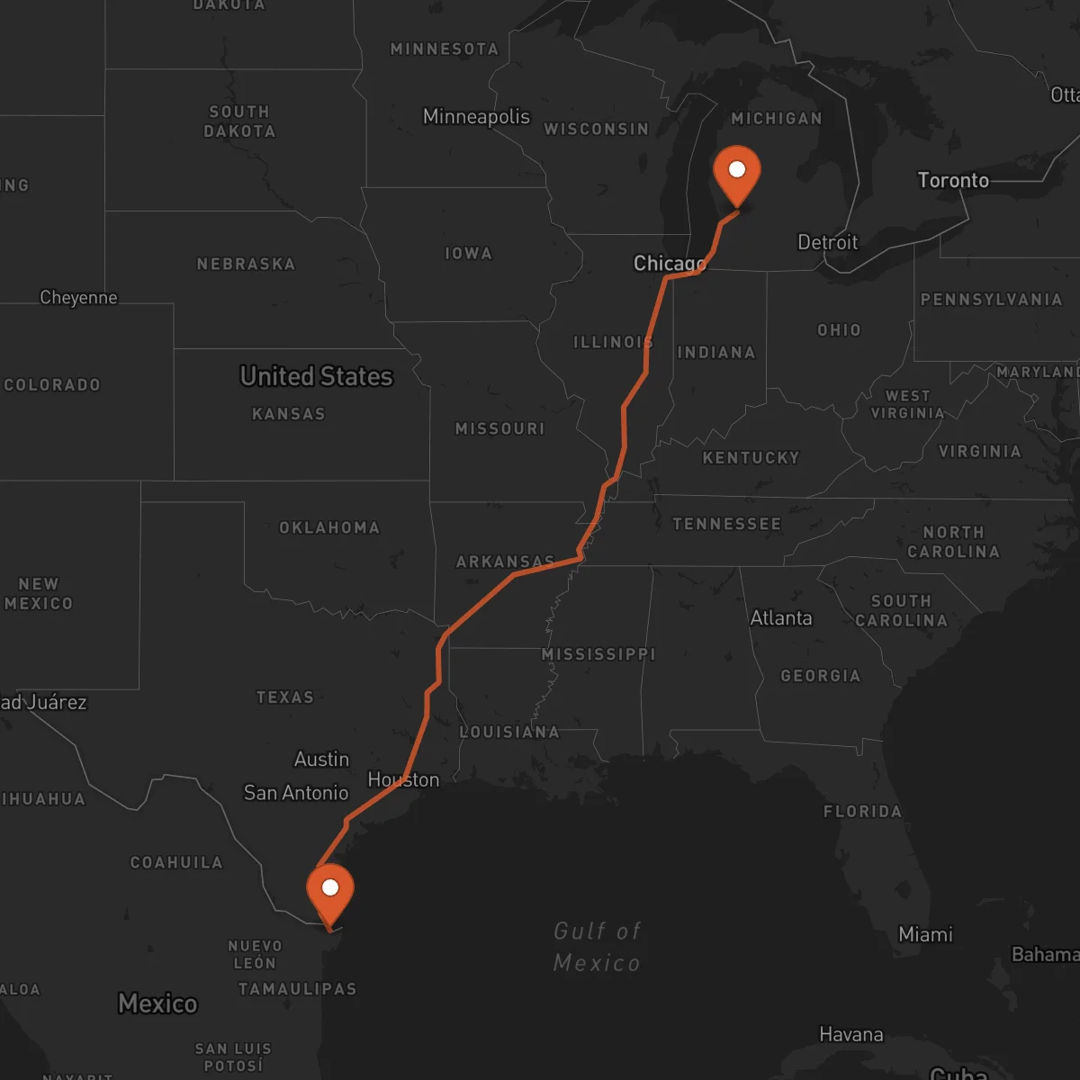 Ruta Grand Rapids - Matamoros
